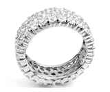 Inel verigheta din argint 925 cu aspect de aur alb cu imitatii de diamante