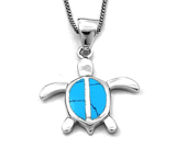 Pandantiv testoasa, simbol al norocului : Pandantiv din argint cu imitatie de turcoaz albastru model broscuta testoasa