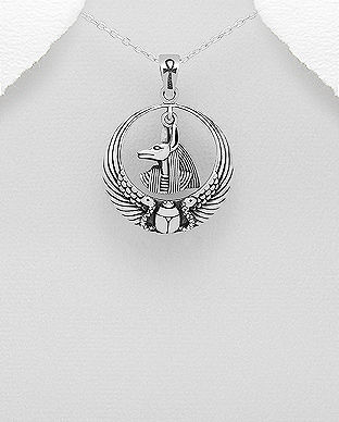 Pandantiv Anubis Egiptean, Crucea Vietii si zeita Cobra din argint 17-1-i59245