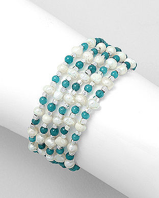 Bratara cu cuart albastru, perle de cultura 33-1-i6014T