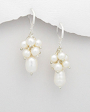 Cercei lungi cu perle albe de cultura 34-1-i4816