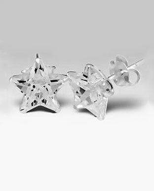 Cercei stelute din argint si cubic zirconia 11-5-29240