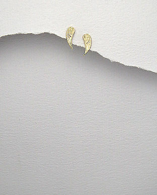 Cercei aripioare din argint placat cu aur 11-1-i44661