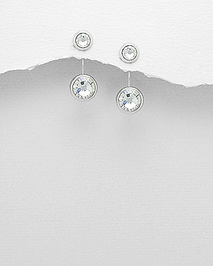 Cercei dubli din argint cu cristale Swarovski Elements 11-1-i57416A