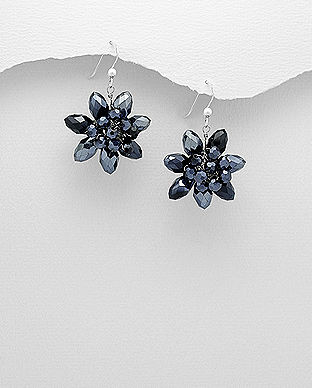 Cercei floare din cristal Blue Flare 31-1-i5236B