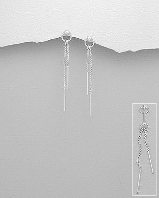 Cercei din argint cu doua lantisoare suspendate 11-1-i59251