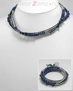 Colier cu Lapis Lazuli albastru 34-1-i37721