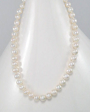 Colier cu perle albe de cultura si argint 14-1-i4730