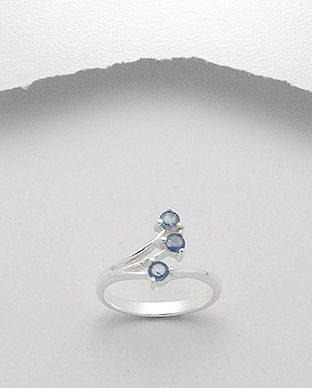 Inel din argint cu pietre semipretioase spinel albastru 12-1-i29485