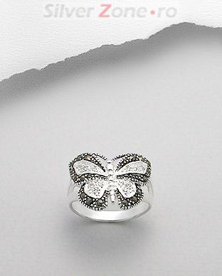 Inel model fluture din argint cu marcasite 12-1-i39209