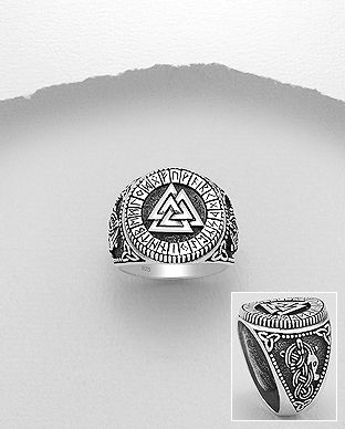 Inel din argint cu simbol Viking VALKNUT 12-1-i62726