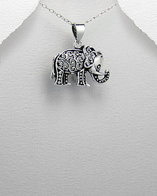 Pandantiv elefant din argint lucrat in filigran 17-1-i19224
