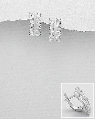 Cercei din argint cu zirconia transparent 11-1-i59196