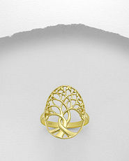 Inel copacul vietii din argint placat cu aur 12-1-i62667