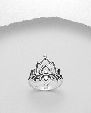Inel lotus floare din argint 12-1-i61453