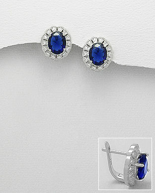 Bijuterii cu piatra albastra - cercei din argint 11-1-i59188B