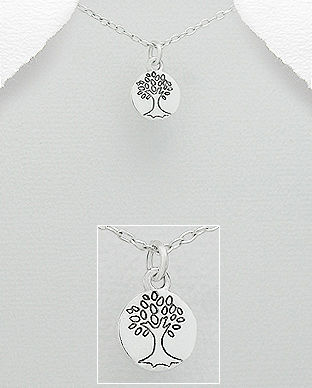 Pandantiv mic gravat copac din argint 17-1-i61252