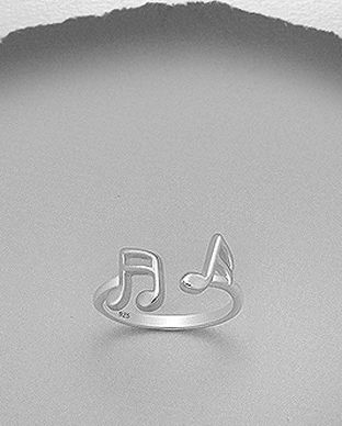 Bijuterii note muzicale din argint: inel ajustabil 12-1-i62199