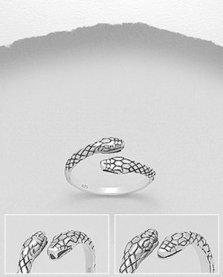 Bijuterii sarpe inel ajustabil din argint 12-1-i62223