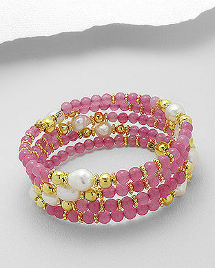 Bratara cu pietre roz perla de cultura 33-1-i5650