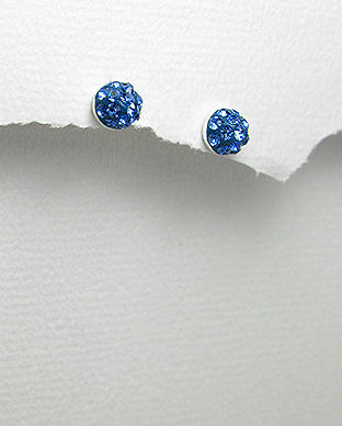 Cercei mici din argint cu cristal albastru 11-1-i31289