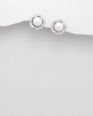 Cercei din argint cu perla de cultura 11-1-i4545