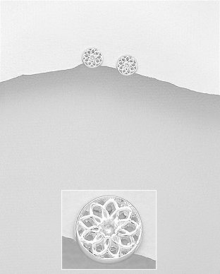 Bijuterii floarea norocului cercei din argint 11-1-i61448