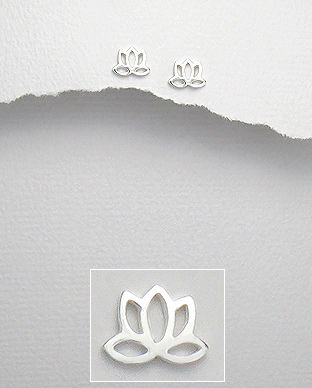 Cercei mici model lotus din argint 11-1-i59451