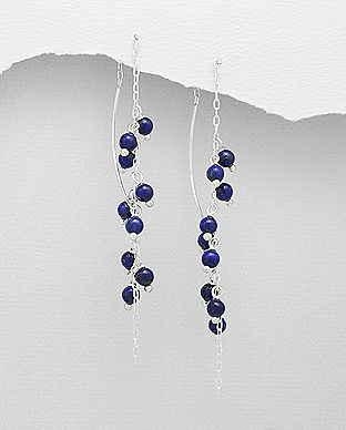 Cercei lungi cu Lapis Lazuli albastru 11-1-i4778L