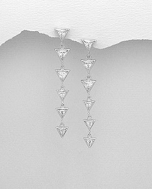 Cercei lungi triunghiuri cu zirconia din argint 11-1-i59189