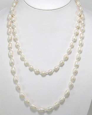 Colier format din 2 siraguri de perle de cultura cu margele 34-1-i4832