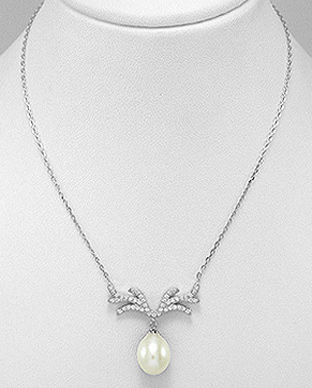 Colier din argint cu perla de cultura 14-1-i6414A