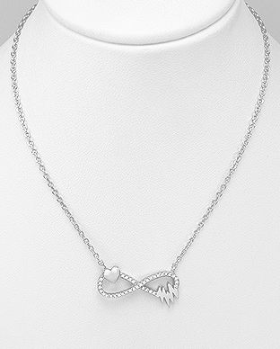 Simbol dragoste infinita, inimioara colier din argint 14-1-i62123