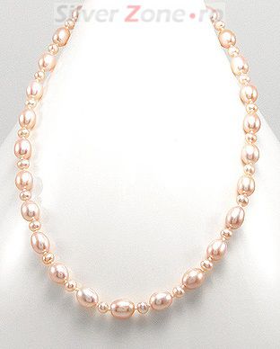 Colier cu perle piersic de cultura 34-1-i3750P