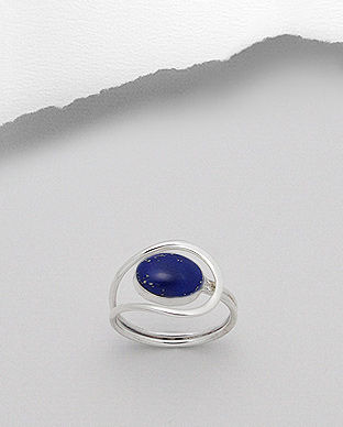 Inel din argint cu piatra albastra 12-1-i51268B