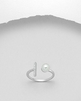 Inel ajustabil din argint cu perla 12-1-i5934