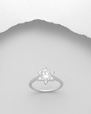 Inel din argint cu floare din pietre 12-1-i59118