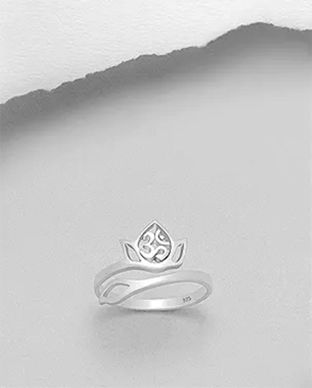 Inel Lotus simbol Om din argint ajustabil 12-1-i61202