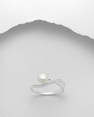 Inel din argint si perla alba de cultura 12-1-i5142