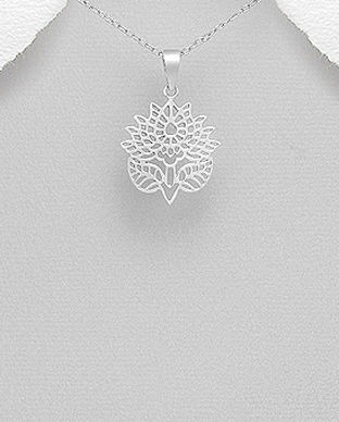 Lotus floare pandantiv din argint 17-1-i61450