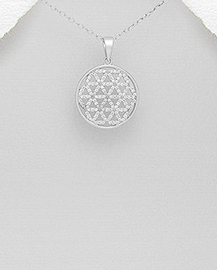 Pandantiv Floarea Vietii din argint si cubic zirconia 17-1-i6199