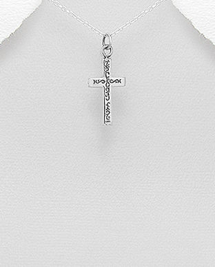 Pandantiv cruce din argint gravat 17-1-i55270