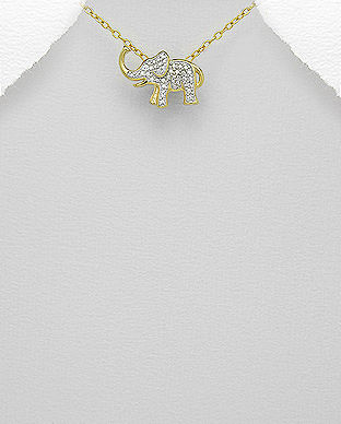 Pandantiv elefantel din argint placat cu aur 17-1-i51315