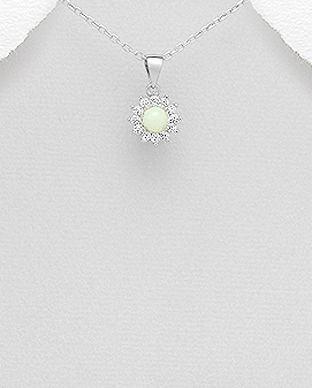 Pandantiv floare argint opal 17-1-i62631