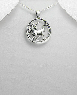 Pandantiv cal unicorn (inorog) din argint 17-1-i35345