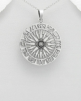 Pandantiv semne zodiacale si busola din argint 17-1-i59299