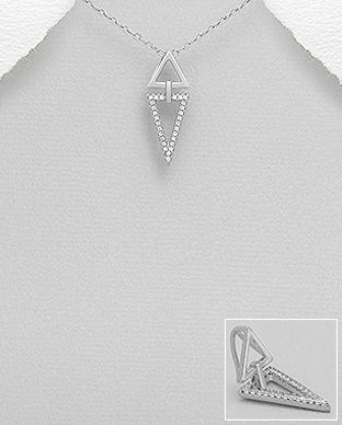 Pandantiv din argint model doua triunghiuri 17-1-i62164