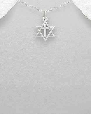 Steaua lui David si cruce pandant din argint 17-1-i61267