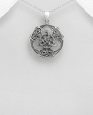 Simbol medieval celtic Triquetra Trinity bijuterie pandantiv argint 17-1-i61378
