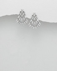 Bijuterii cercei din argint cu pietre transparente 11-1-i59198